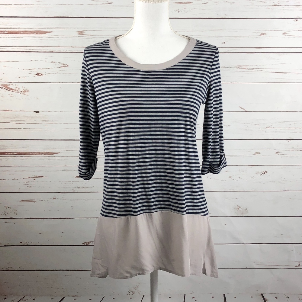 Comme Toi Striped Faux Layered T-Shirt S